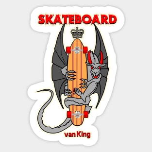 van King - Dragon Lady Longboard - white border Sticker